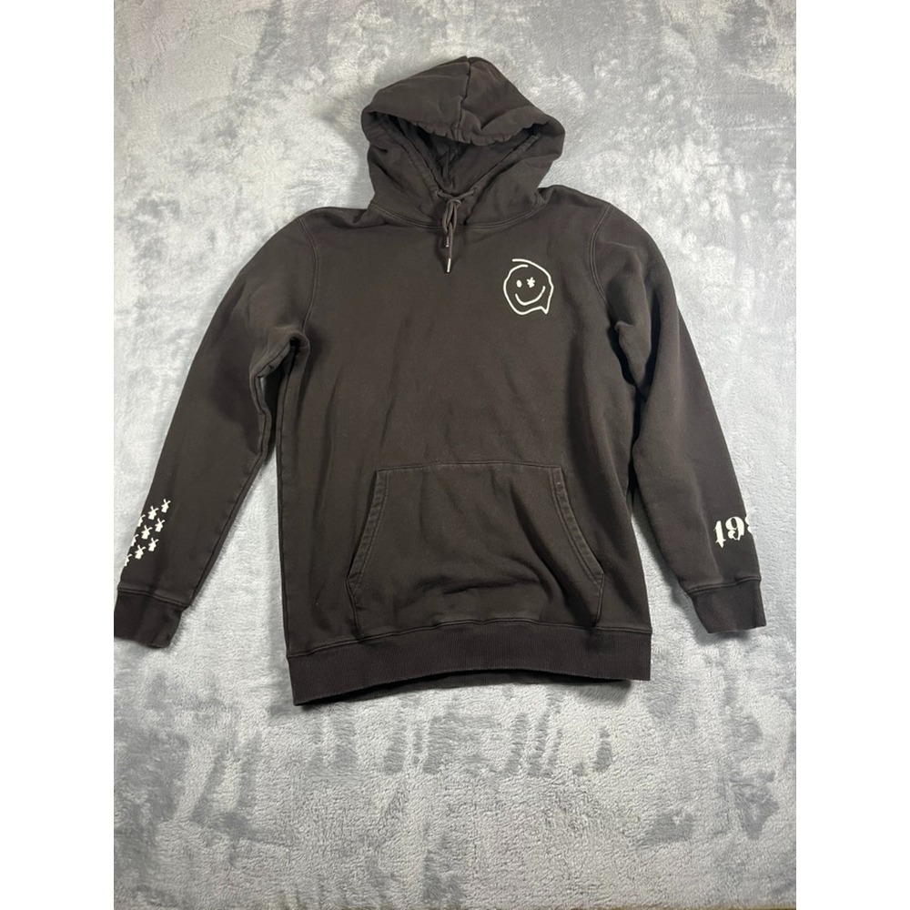 DUTCH BROS Coffee Black Sweatshirt Hoodie Logo Smiley Face 1992 Unisex Mens SZ L